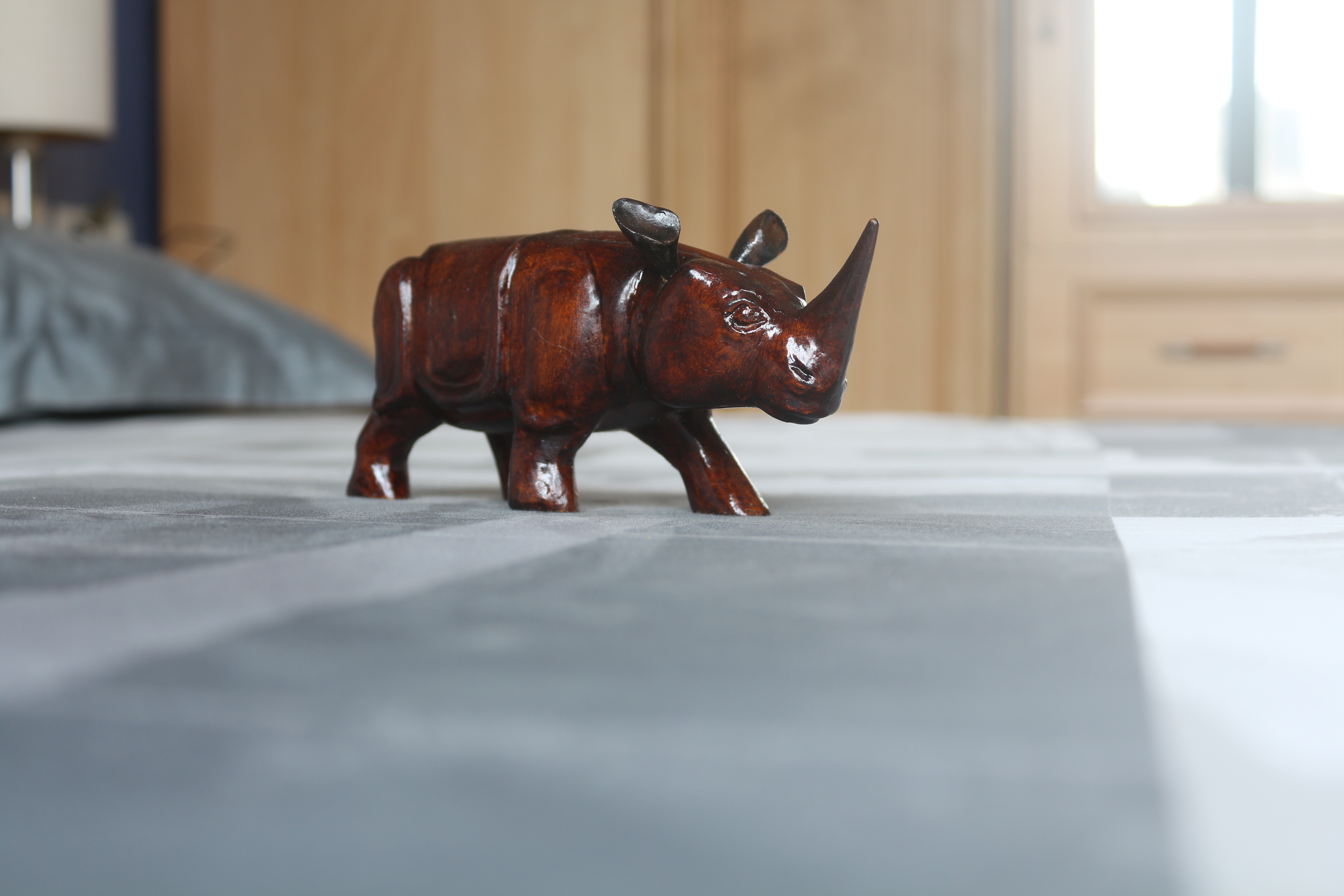 wooden handicraft rhino